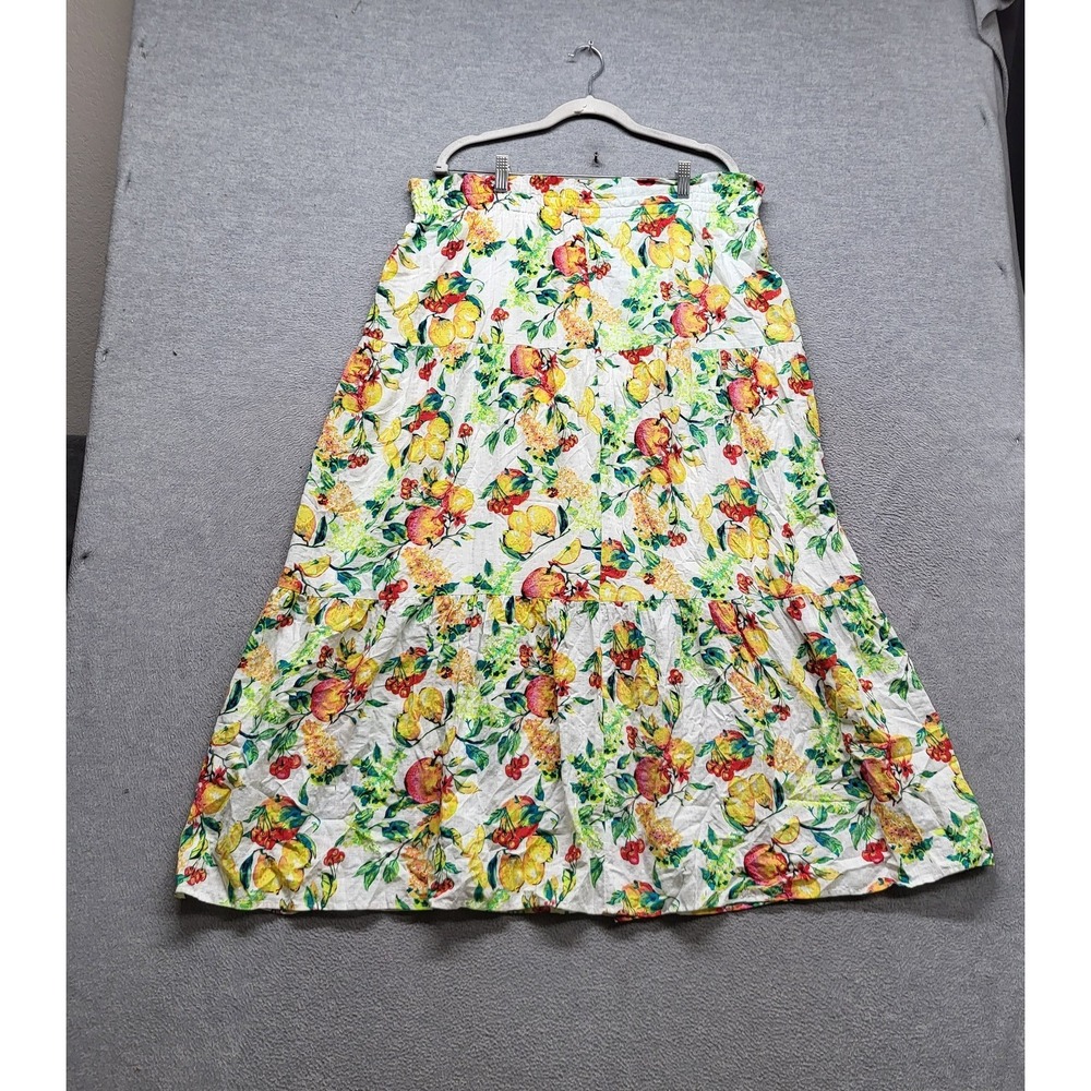 LC Lauren Conrad Women Skirt L White Floral A-Line